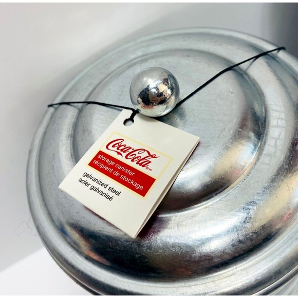 Retro Metal Coca-Cola Logo Tin Steel Canisters Kitchen Storage VTG Style 2pc Set - Picture 8 of 15